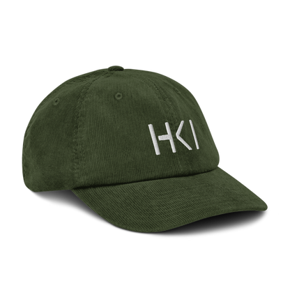 HKI Corduroy Cap (White Text)